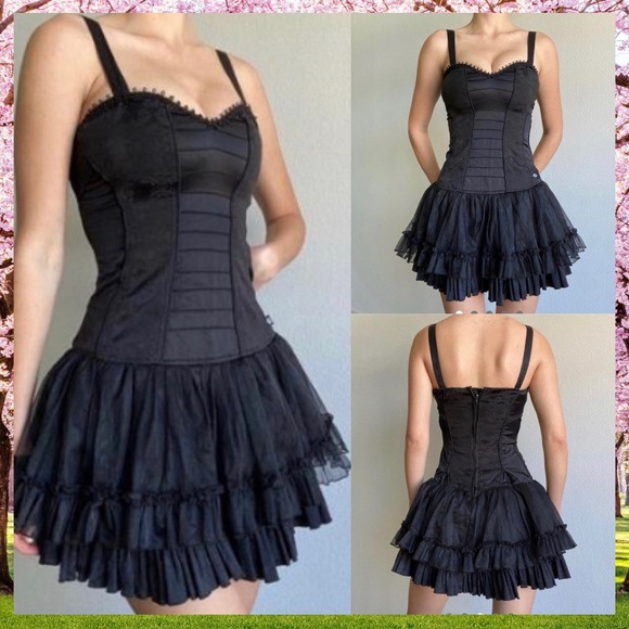 Tripp Nyc Brocade tutu Goth Ballerina Dress - Picture 15 of 16